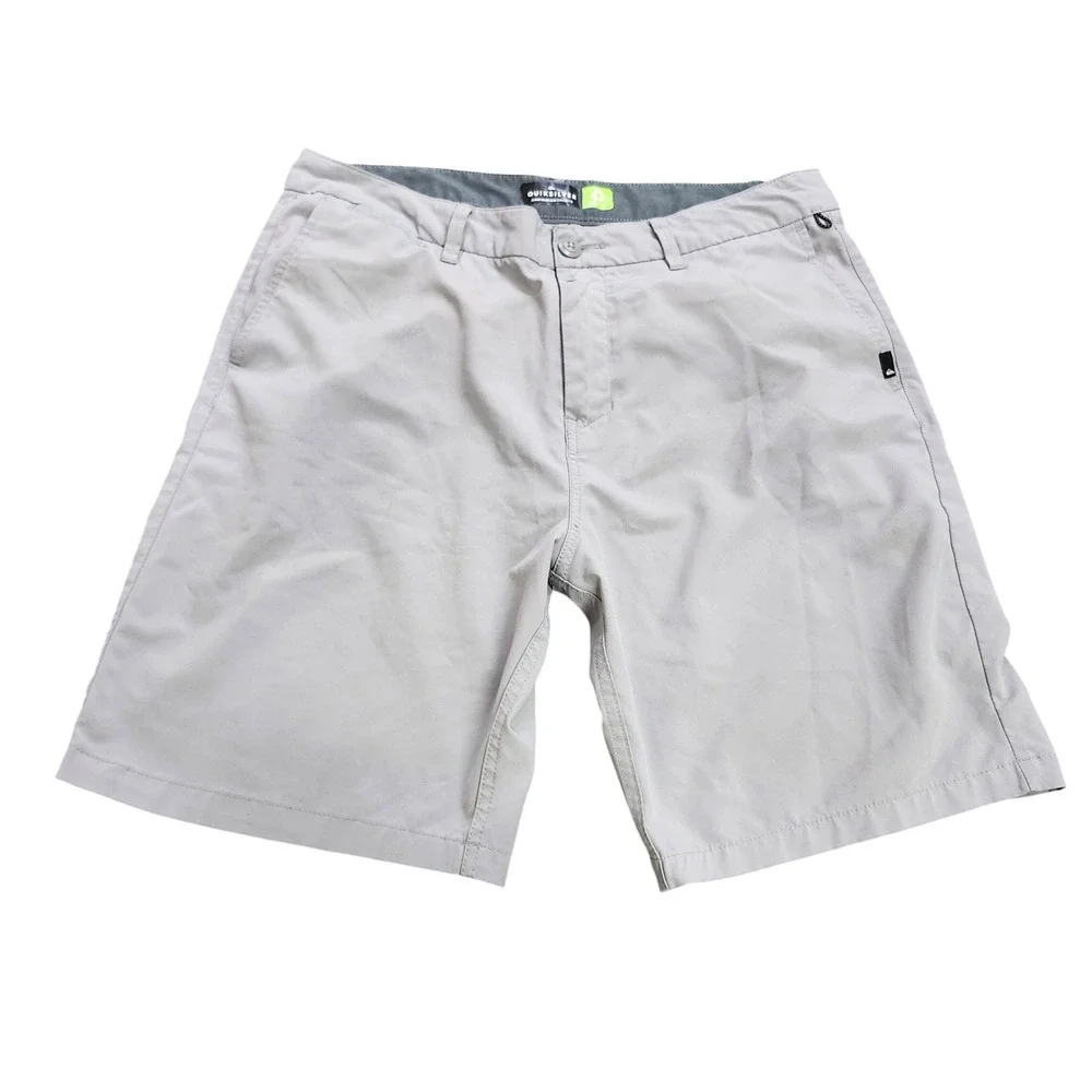 Quiksilver Amphibian Mens Hybrid Shorts Gray 4-Way Stretch Chino 33 16002